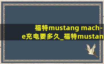 福特mustang mach-e充电要多久_福特mustangmach-e充电要多少钱